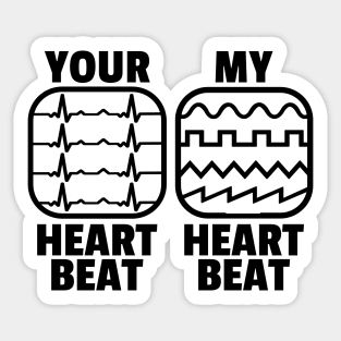 Funny Analog Synthesizer Heartbeat Waveforms ADSR Sticker